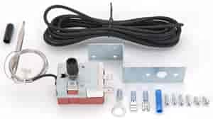 JEGS Adjustable Fan Temperature Switch | From 160 to 240 Degrees | 20 Amp Rating | Includes Switch, Mounting Bracket, Sensor, Connectors, 10 Feet of Wire, and Hardware