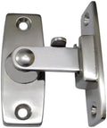 QCAA 2.5" Heavy Forged Solid Brass Door Latch, 90 Degree Right Angle Door Latch Buckle for Doors & Windows, Brushed Nickel, 1 Pack, Made in Taiwan