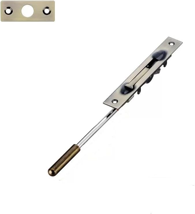 Flip Lever Action Flush Bolt Latch -SUYA Extension 6" Heavy-Duty Security Lock for Double French Doors, Prevents Prying and Accidental Opening,Antique Bronze