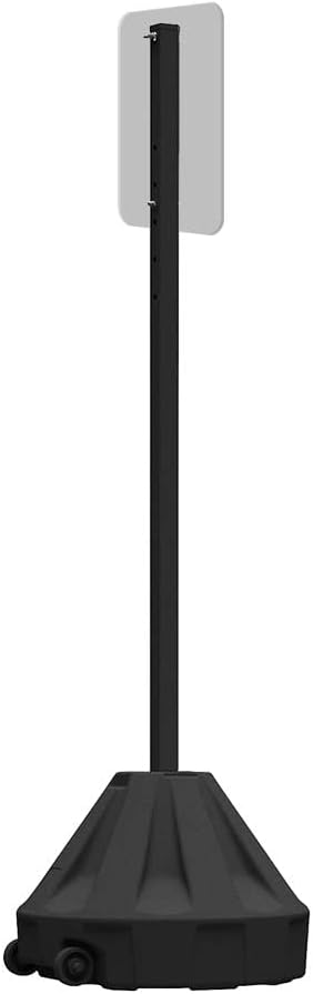 Plasticade Roll-A-Post Portable Sign Post with 72" Power Post Plastic Signpost, Designed for Schools, Sidewalks or Parking Lots, Durable and Resistant to Weathering, Black Base with Black Post