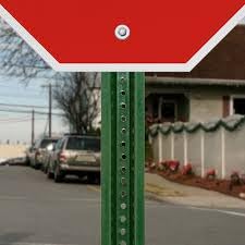 U-Channel Sign Post/Delineator Post, 6-Foot Green Painted, 1.12 lb/ft Steel, Pre-Drilled Holes (3 Pack)