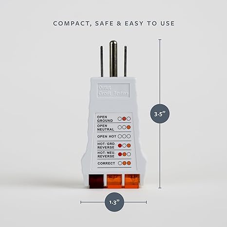 Outlet Tester for Grounding Products - Test Receptacles & Sockets for Proper Wiring - Simple Tool for Electrical Assessment