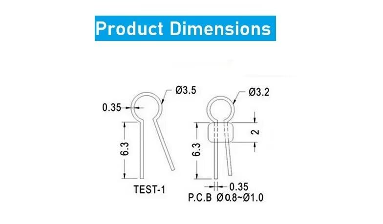 Black PCB Gold-Plated Ceramic Test Points 1000 PCS for Circuit Board Testing