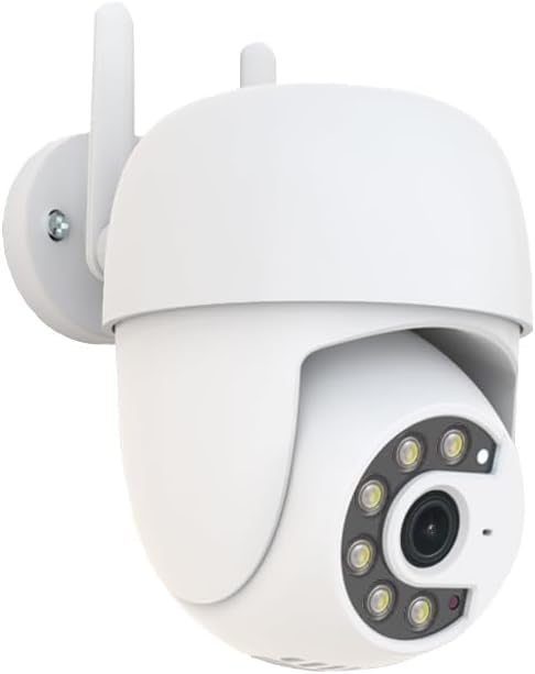Outdoor Security Camera 355° Pan 90° Tilt Dual Light Full-Color Night Vision 2.4G WiFi Home Surveillance with Two-Way Audio & Infrared Vision, Compatible with 911 Center, Instavision APP