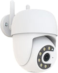 Outdoor Security Camera 355° Pan 90° Tilt Dual Light Full-Color Night Vision 2.4G WiFi Home Surveillance with Two-Way Audio & Infrared Vision, Compatible with 911 Center, Instavision APP