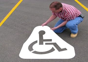 Medium Handicap Parking Stencil | Part#: 10005209 | 34.5" W x 39" H | Flexible and Durable 1/8" PolyTough Lifetime | Made in USA
