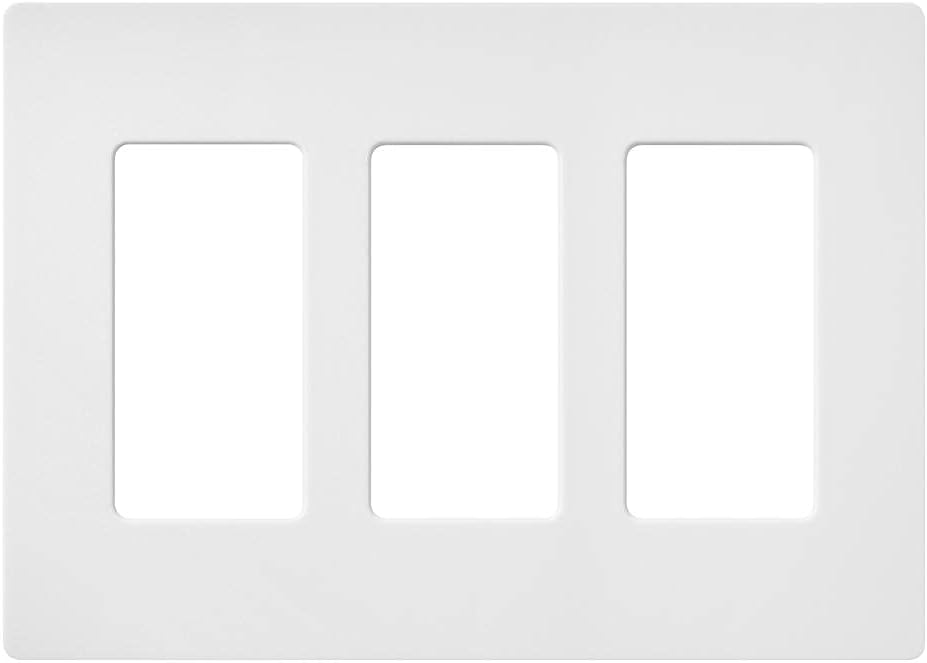 Lutron Claro 3 Gang Decorator/Rocker Wallplate, Satin, Snow (1-Pack) | SC-3-SW