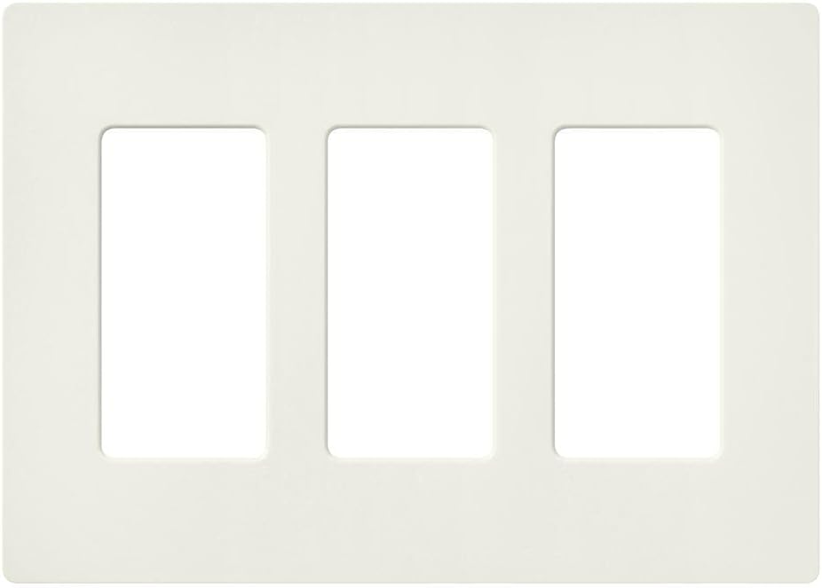 Lutron Claro 3 Gang Decorator/Rocker Wallplate, Satin, Biscuit (1-Pack) | SC-3-BI