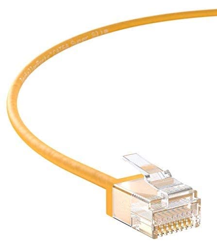 InstallerParts Ethernet Cable CAT6A Super Slim Cable UTP 0.5 FT (50 Pack) - Yellow - Professional Series - 10Gigabit/Sec Network/High Speed Internet Cable, 550MHZ, 32AWG