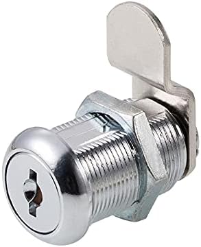 Cabinet Cam Locks Keyed Alike, 1” Cylinder Cam Locks for Tool Box RV Compartment Mailbox Vending Machine Drawer File Cabinet, Fits 3/4” Max Panel Thickness, Chrome Finish with 3 Cams and 2 Keys