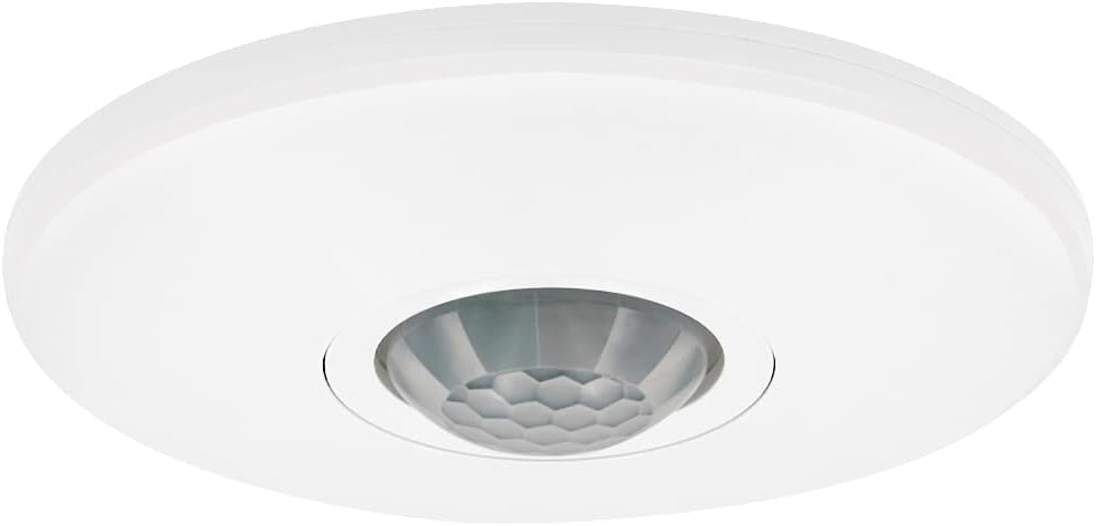 Maxxima Ceiling Mount 360 Degree PIR Occupancy Sensor - Hard-Wired Motion Sensor, 120V LED Compatible, Automatic Sensing Solution for Indoor Use at Max Height 10ft, Ideal for Closets and Pantries