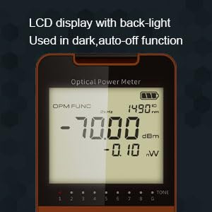 Optical Power Meter -70~+10dbm Built-in 10mW Visual Fault Locator Portable Optical Cable Tester Network Tools with RJ45 Remote