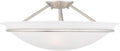 Livex Lighting 4825-91 Newburgh 3-Light Ceiling Mount, Brushed Nickel
