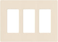 Lutron Claro Light Switch Cover Plate, 3 Gang Wallplate, for Decorator Light Switches, Rocker Light Switch Cover, Outlet Cover, Screwless Switch Plate Cover, Gloss, CW-3-LA, Light Almond