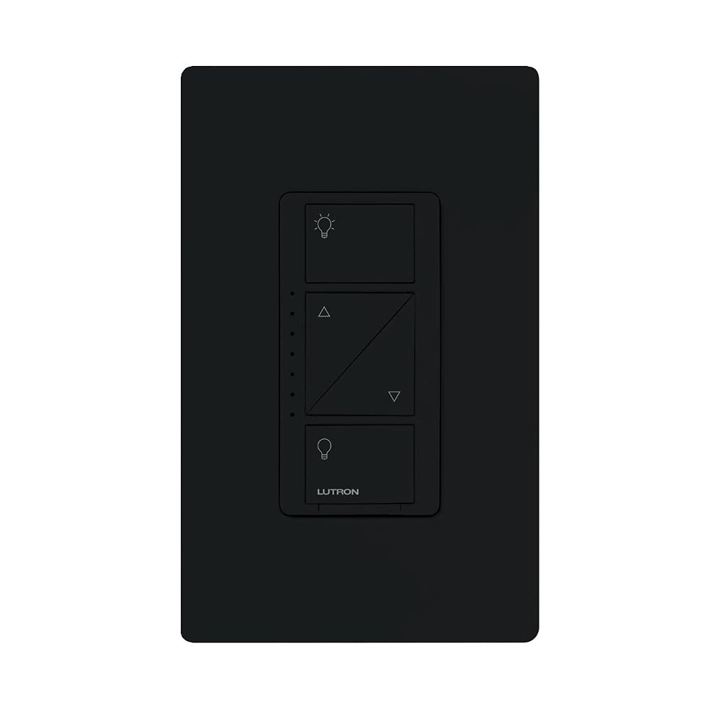 Lutron Caseta Original Smart Dimmer Switch (Lutron Smart Hub Required), for LED Lights, 150 Watt, Single-Pole/3-Way, No Neutral Required, PD-6WCL-BL, Black, 4 Pack