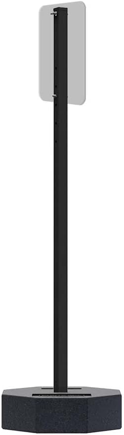 Plasticade Recycled Rubber Base Portable Sign Stand System, 60 lbs with 72" Power Post Plastic Signpost for Parking Lots, Sidewalks, and Traffic, Durable and Resistant to Weathering, Black
