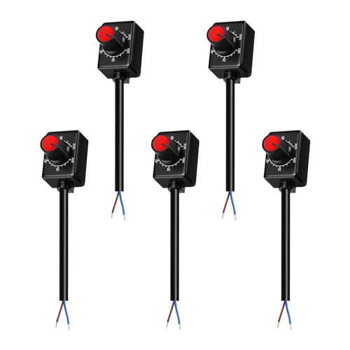 5 PCS DC 0/1-10V Knob LED Dimmer Rotary Knob Controller Mini Switch Infinitely Adjustable Light Level with Scale Electronic LED Driver Controls Indoor Lighting, Grow Lights