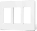 TREATLIFE Screwless Decorator Wall Plates, Standard Size 3-Gang Light Switch Plate, Outlet Covers White, 1 Pack 3-Gang Wall Plates Light Switch Cover