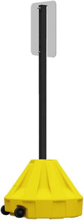 Plasticade Roll-A-Post Portable Sign Post with 60" Power Post Plastic Signpost, Designed for Schools, Sidewalks or Parking Lots, Durable and Resistant to Weathering, Yellow Base with Black Post