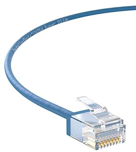 InstallerParts Ethernet Cable CAT6A Super Slim Cable UTP 5 FT (10 Pack) - Blue - Professional Series - 10Gigabit/Sec Network/High Speed Internet Cable, 550MHZ, 32AWG