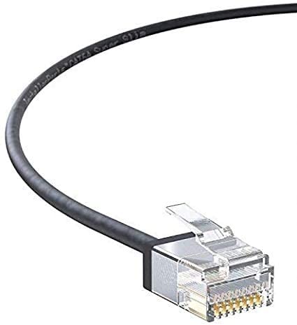 InstallerParts Ethernet Cable CAT6A Super Slim Cable UTP 1.5 FT (100 Pack) - Black - Professional Series - 10Gigabit/Sec Network/High Speed Internet Cable, 550MHZ, 32AWG