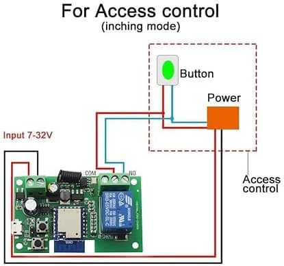 Tuya 1CH Smart Life WiFi Momentary Inching Relay Self-Locking Switch Module,DC 7-32V/USB 5V WiFi RF Bluetooth Relay,DIY Smart Home,Compatible with Alexa Goolge Home