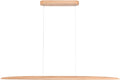 39" 24W Wood LED Linear Pendant Light Fixture Led Dining Room Light Dimmable Hanging Light Fixture for Dining Room Kitchen Island Pool Table Lights Natural Wood Color