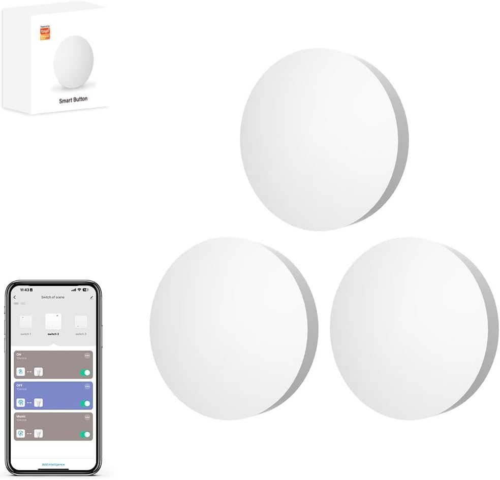 ZigBee3.0 Smart Remote Button Tuya Scene Remote, Need Zigbee Hub, Smart Switch ZigBee Remote Work with Tuya Smart Life APP (4)