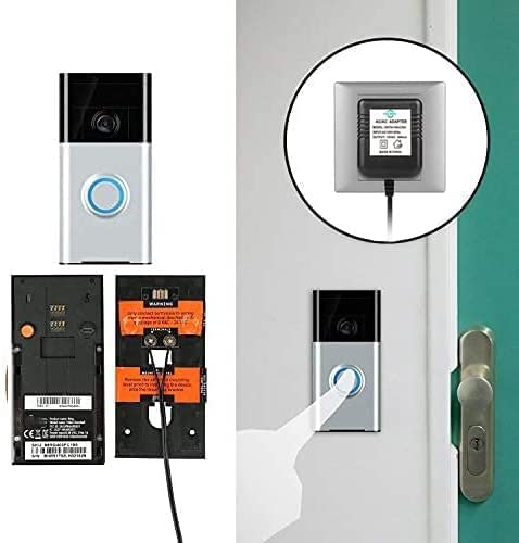 Video Doorbell Transformer 18V500MA Power Transformer Compatible with All Versions of Ring Doorbell and Nest Ecobee, Sensi and Honeywell Thermostats 26ft Cable (18V-26ft)