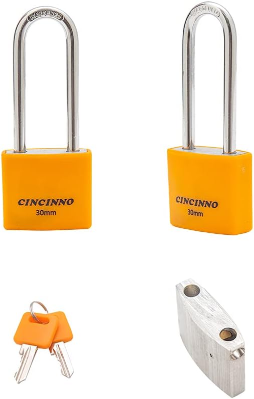 1-3/16 in. Small Aluminum Key Lock，Keyed Alike Padlocks with Long Shackle for School Gym Locker, Toolbox,12 Pack