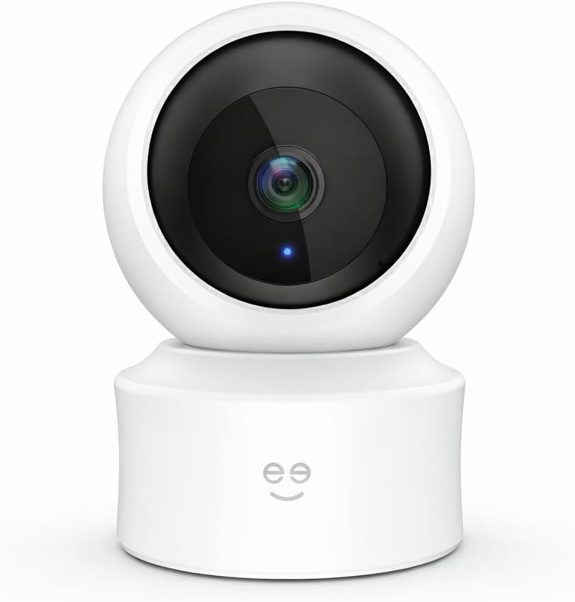 Geeni Scope Ultra 2K 360 Smart Auto-Follow Indoor Camera – 1440p Video Resolution, Wi-Fi Connectivity, Alexa & Smartphone Control, Wall Mountable, Pet & Elderly Monitoring Camera, White
