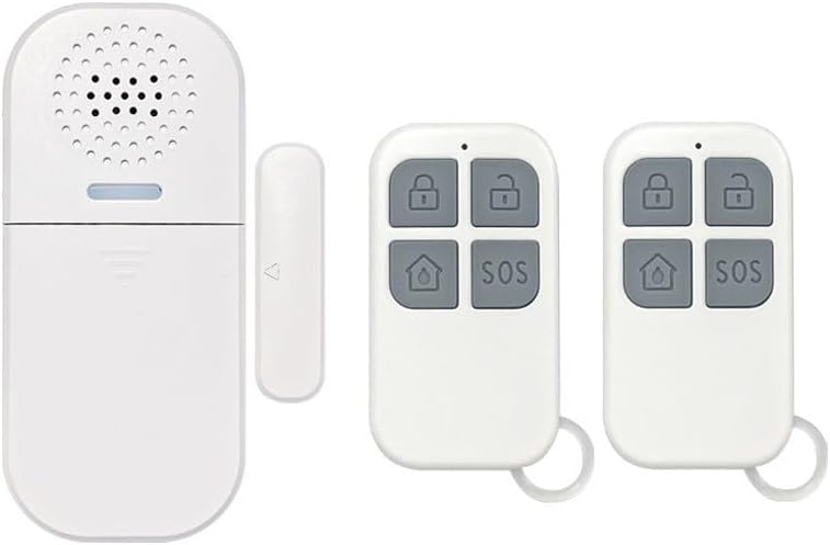 Wireless Door Alarm With 2 Remote Controls, 130DB Adjustable Volume, 5 Modes Sound And Light Alerts, Magnetic Sensor For Home Security