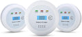2 in1 Smoke Detector Carbon Monoxide Detector Combo,with LCD Digital Display and Sound Warning Test Button，Battery Powered，Easy Installation, for Home, Bedroom, Kitchen (3PACKS)
