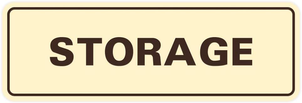 Standard STORAGE Door/Wall Sign - Ivory/Dark Brown - Small (5 Pack)