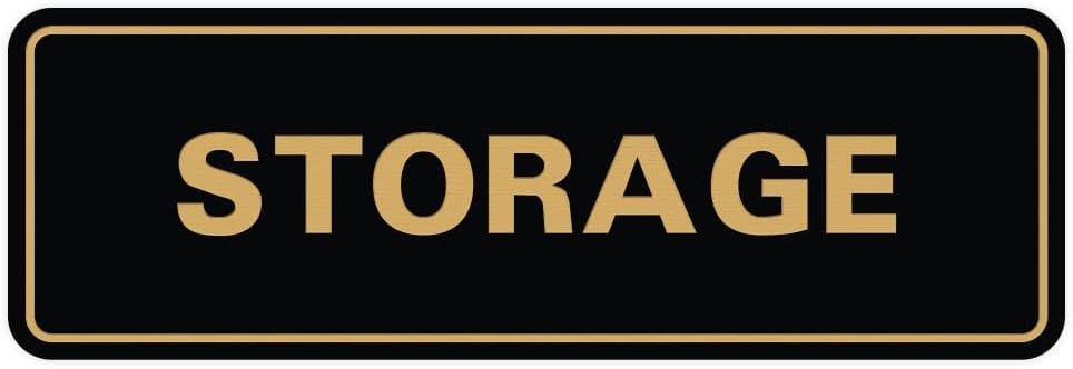 Standard STORAGE Door/Wall Sign - White - Small (2 Pack)