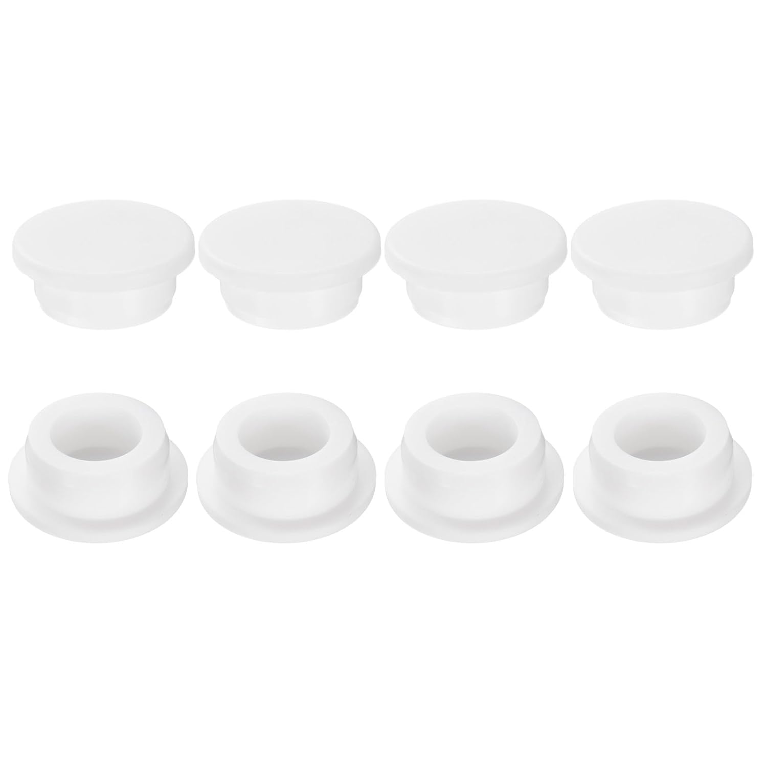 uxcell 8Pcs Silicone Hole Plug, Waterproof Round Rubber Stoppers Bottle Seal Plugs Tube Pipe End Caps for 27mm/1.06" Hole for Bathtub Bottle, White