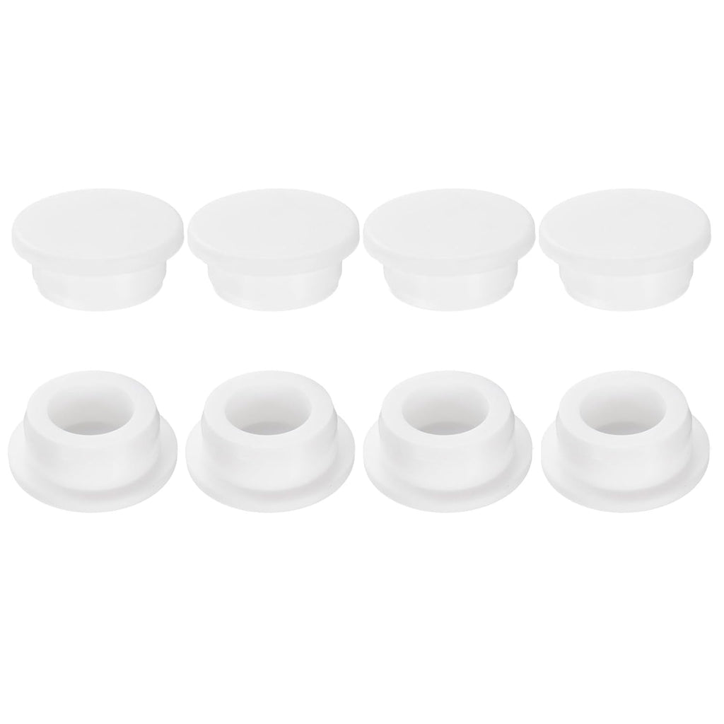 uxcell 8Pcs Silicone Hole Plug, Waterproof Round Rubber Stoppers Bottle Seal Plugs Tube Pipe End Caps for 26mm/1.02" Hole for Bathtub Bottle, White