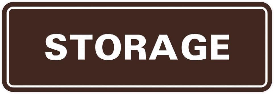 Standard STORAGE Door/Wall Sign - Dark Brown - Large (5 Pack)
