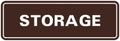 Standard STORAGE Door/Wall Sign - Dark Brown - Large (10 Pack)
