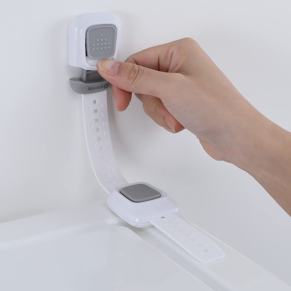 YEYA Upgraded No Drill Anti tip Furniture Wall Anchors Straps for Baby proofing with Strong 3M Adhesive Backing (4 Pack)