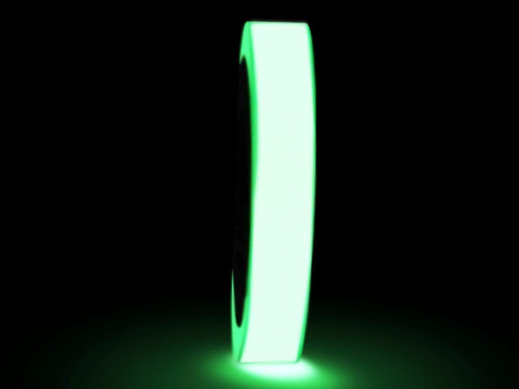 WOD GDT6 Glow in The Dark Tape Safety Grade Photoluminescent, 1 inch x 50 yds - for Labeling Safety Signs and Emergency Exits, Green