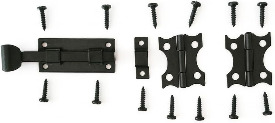 The Rustic Express Speak - Easy Gate Hasp Latch and Decorative Gate Hinges Kit with Screws for Door Hardware