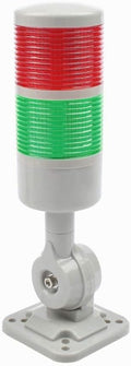 Led Signal Tower Stack Lights, Industrial Signal Warning Lights, Column Tower Lamp Andon Lights with Rotatable Base, Steady/Flashing Light Switchable,12V 24V DC(2-Layer, with Buzzer)