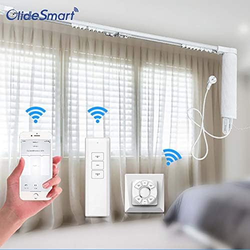 OlideSmart DIY Wifi Smart Automatic Curtain Motor Track System, Automatic Curtain Motor, Blinds Tracks, Length can be customized (White, 3.2m)