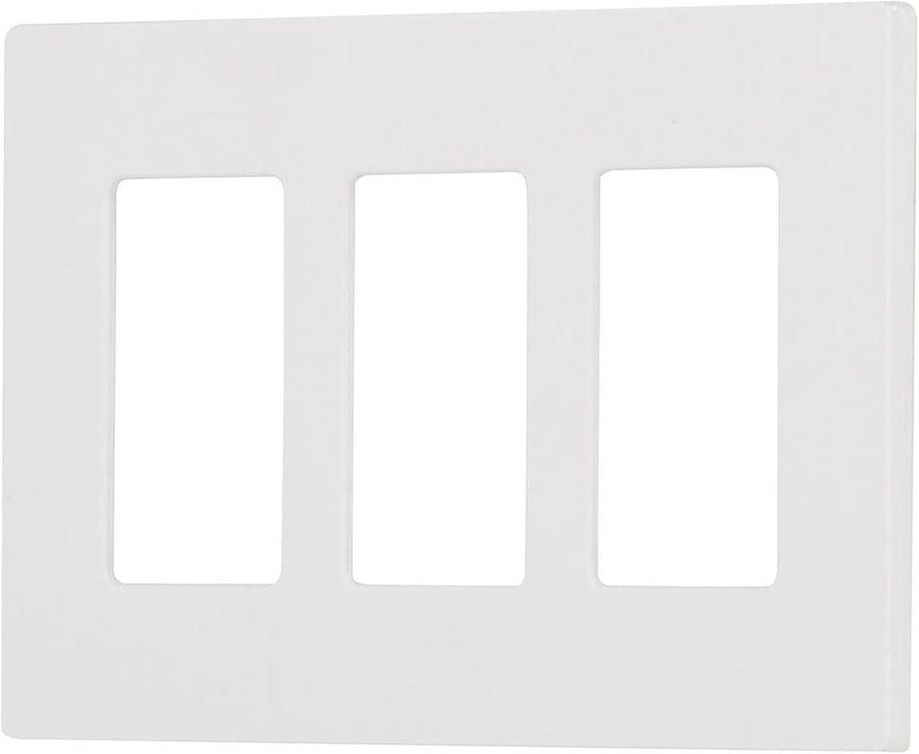 Lutron Claro 3 Gang Decorator/Rocker Wallplate, Gloss, White (1-Pack) | CW-3-WH (Pack of 2)