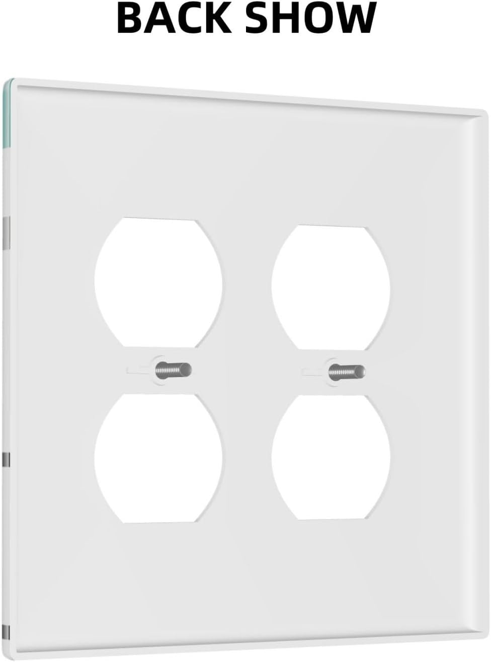 Geometric Turquoise Black Gray Modern Abstract Boho Outlet Covers 2 Gang Double Duplex Decorative Light Switch Covers Electrical Wallplates Socket Faceplate for Office Nursery Decor
