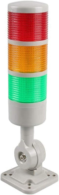Stack Lights, Industrial Signal Tower with Rotatable Base, Steady/Flashing Light Switchable, 12V/24V DC (3-Layer, No Buzzer)
