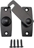 QCAA 2.5" x 2.65", Large, Heavy Forged Solid Brass Door Latch, 180 Degrees Flat Surface Mounting Door Latch Buckle for Doors & Windows, Matte Black, 1 Pack, Made in Taiwan