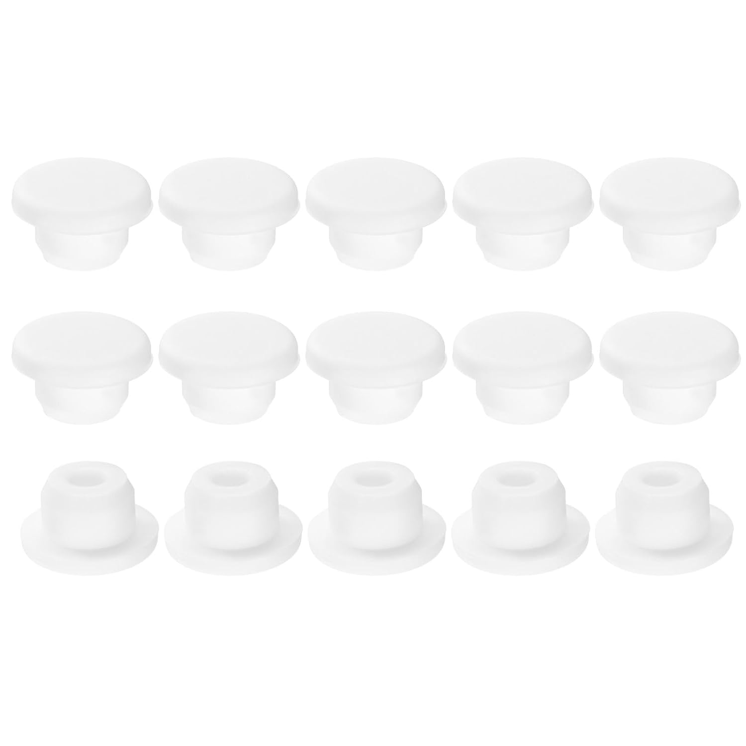 uxcell 15Pcs Silicone Hole Plug, Waterproof Round Rubber Stoppers Bottle Seal Plugs Tube Pipe End Caps for 17mm/0.67" Hole for Bathtub Bottle, White