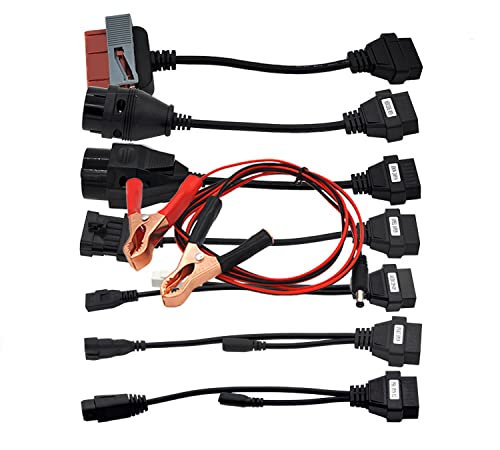 Outzone 8PCS Automotive Diagnostic Cable Set, OBD2 Scanner Adapter for BMW 20PIN, Benz 38PIN, Audi, OPEL, Fiat | Replacement for Autel, Launch, Foxwell Scan Tools | Professional Car Diagnostic Kits